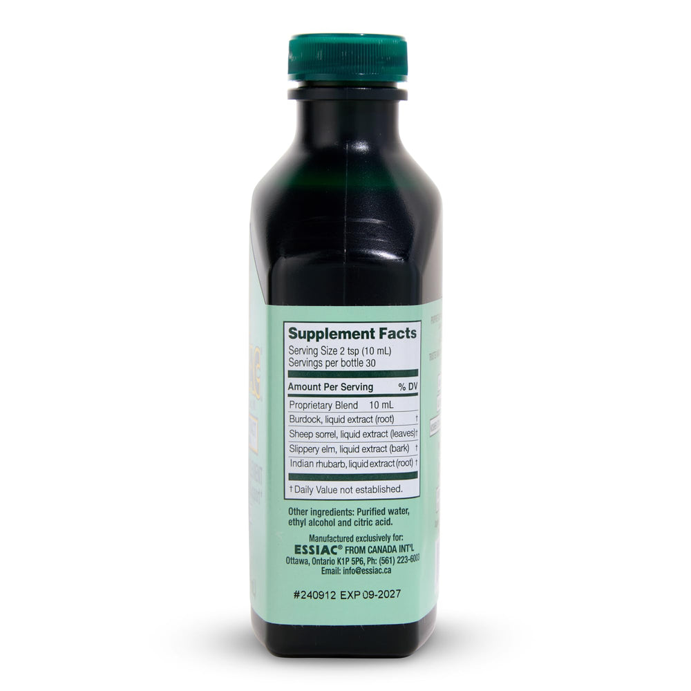Frasco oscuro Essiac preserva ingredientes y mantiene potencia