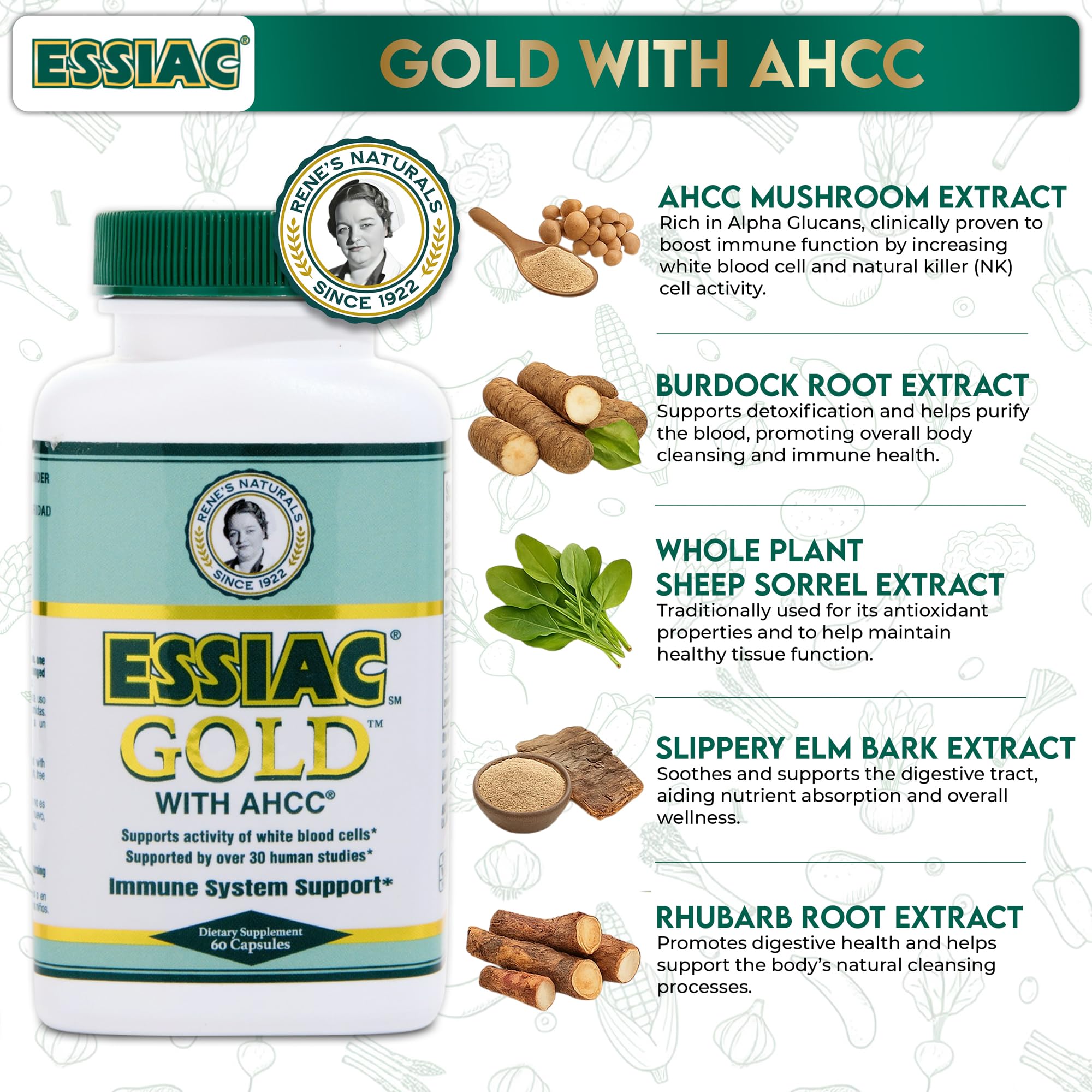 Capsulas Essiac Gold mostradas abiertas para ver forma y facilidad de ingesta