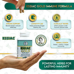 Polvo de extracto de Essiac Gold en cuchara destacando pureza y textura