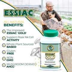 Essiac Gold en la rutina de mañana con vaso de agua para uso diario