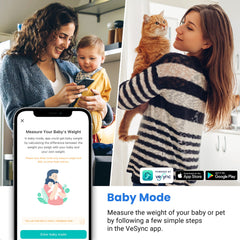 Etekcity app VeSync mostrando gráficos, seguimiento conveniente de progreso