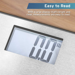Etekcity pantalla LCD grande mostrando lectura clara, mejora la visibilidad rápida