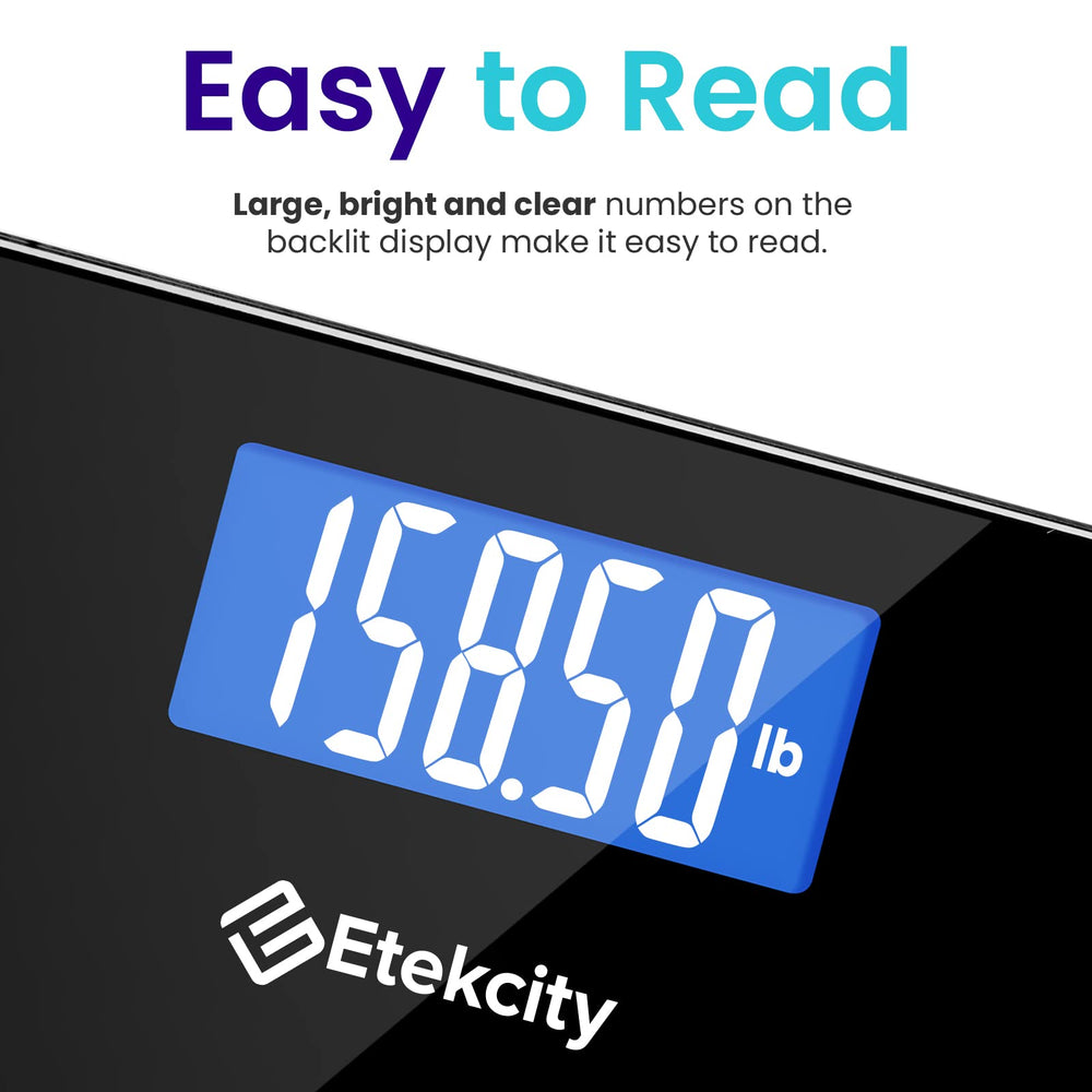 Etekcity pantalla LCD grande mostrando números claros y legibles