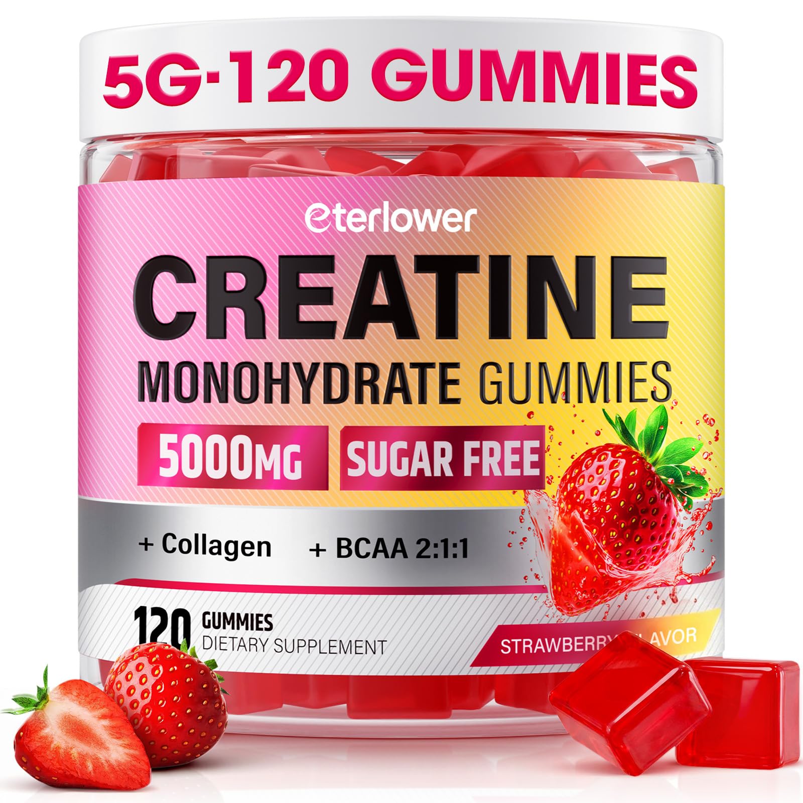 eterlower frente del envase mostrando 120 gomitas y beneficios claros