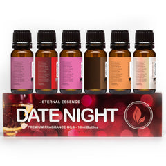 Eternal Essence Oils ambiente de cena con velas perfumadas, crea atmósfera romántica