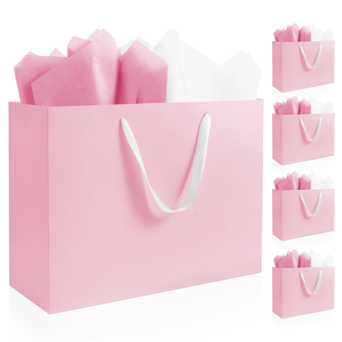 Ethhqu bolsa rosa frontal elegante y resistente para regalos