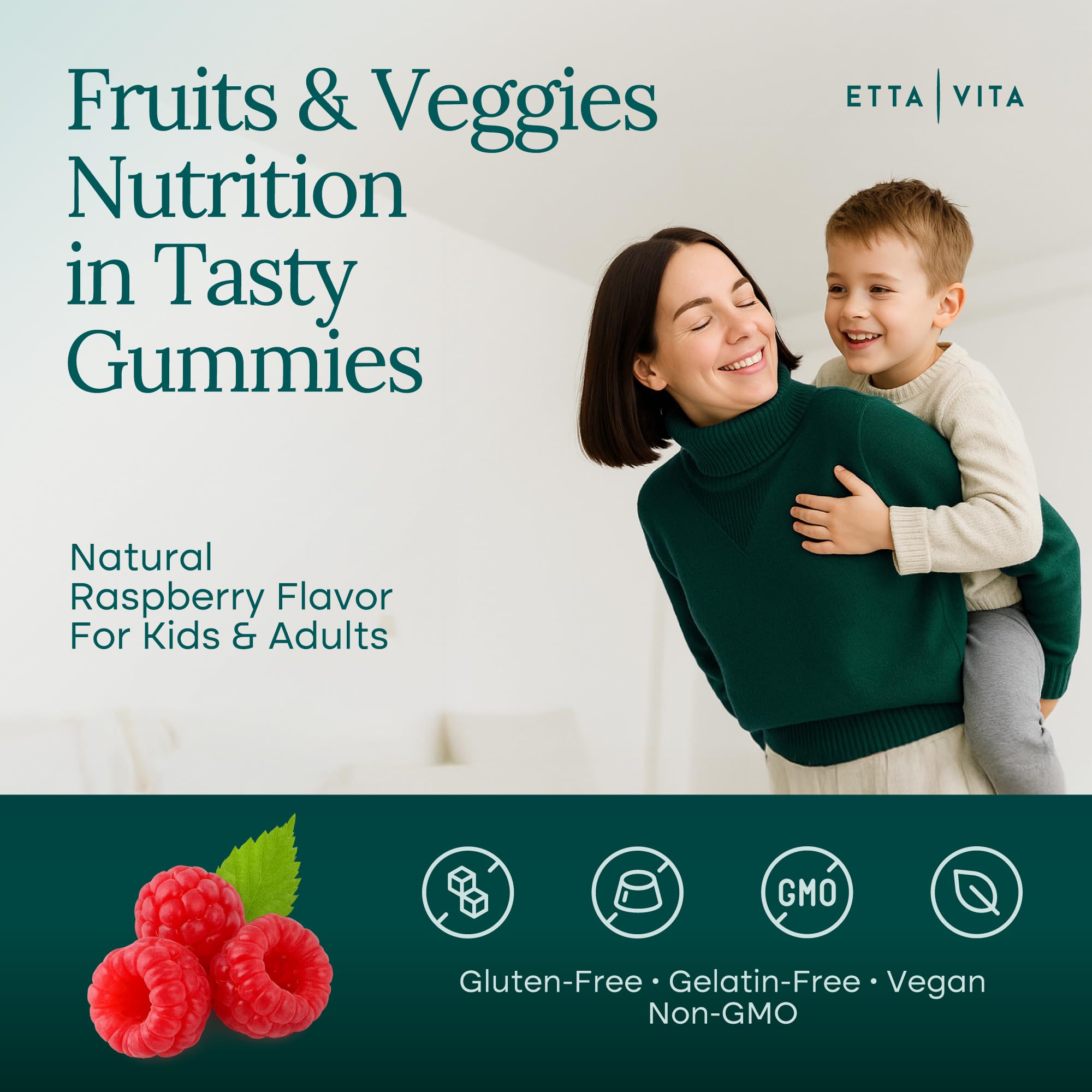 Etta Vita frasco abierto mostrando gomitas, facilidad de consumo