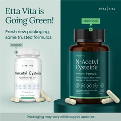 Etta Vita etiqueta con lista de ingredientes y cofactores clave