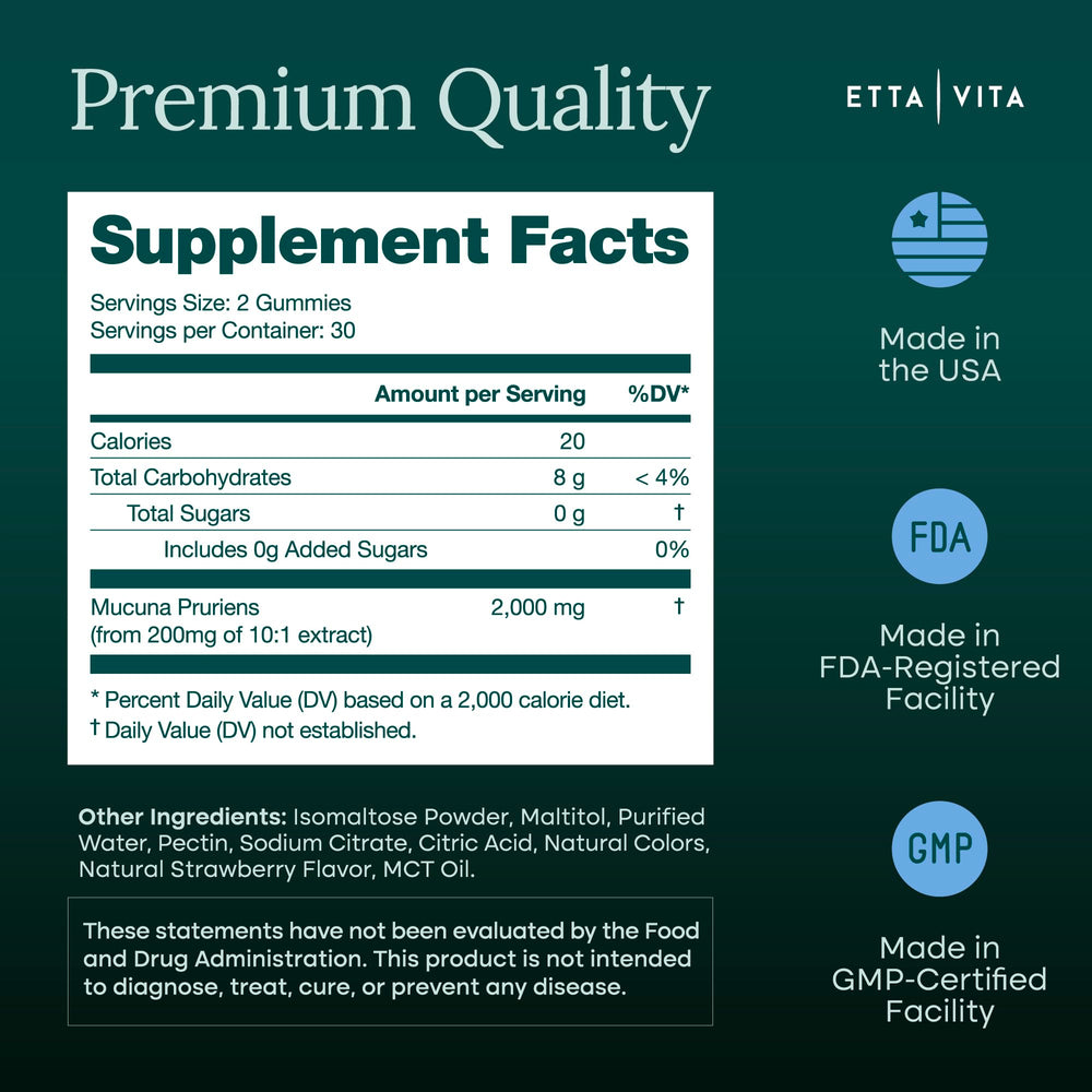 Etta Vita etiqueta nutricional legible para verificar ingredientes