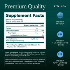 Etta Vita etiqueta nutricional legible para verificar ingredientes