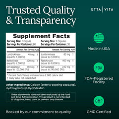 Etta Vita etiqueta con unidades de actividad FU y SPU bien legibles