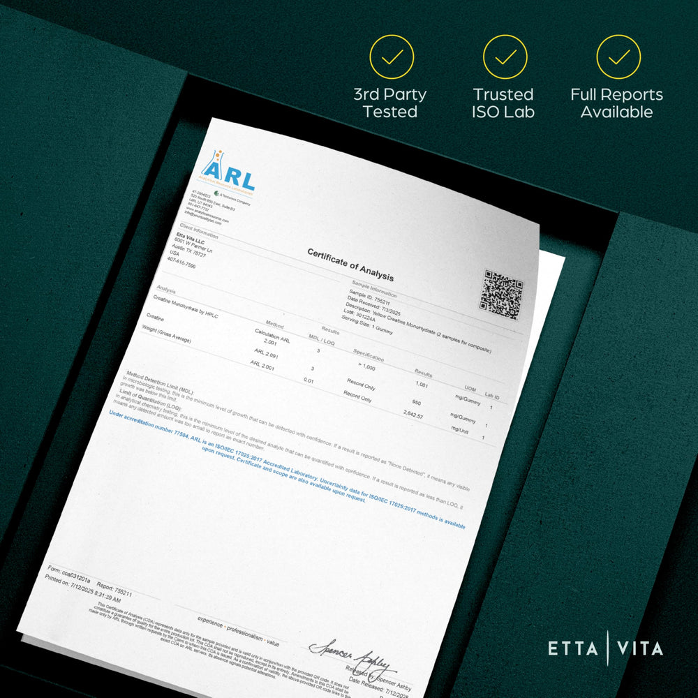 Etta Vita primer plano de una gomita de limón, sabor refrescante y sin azúcares