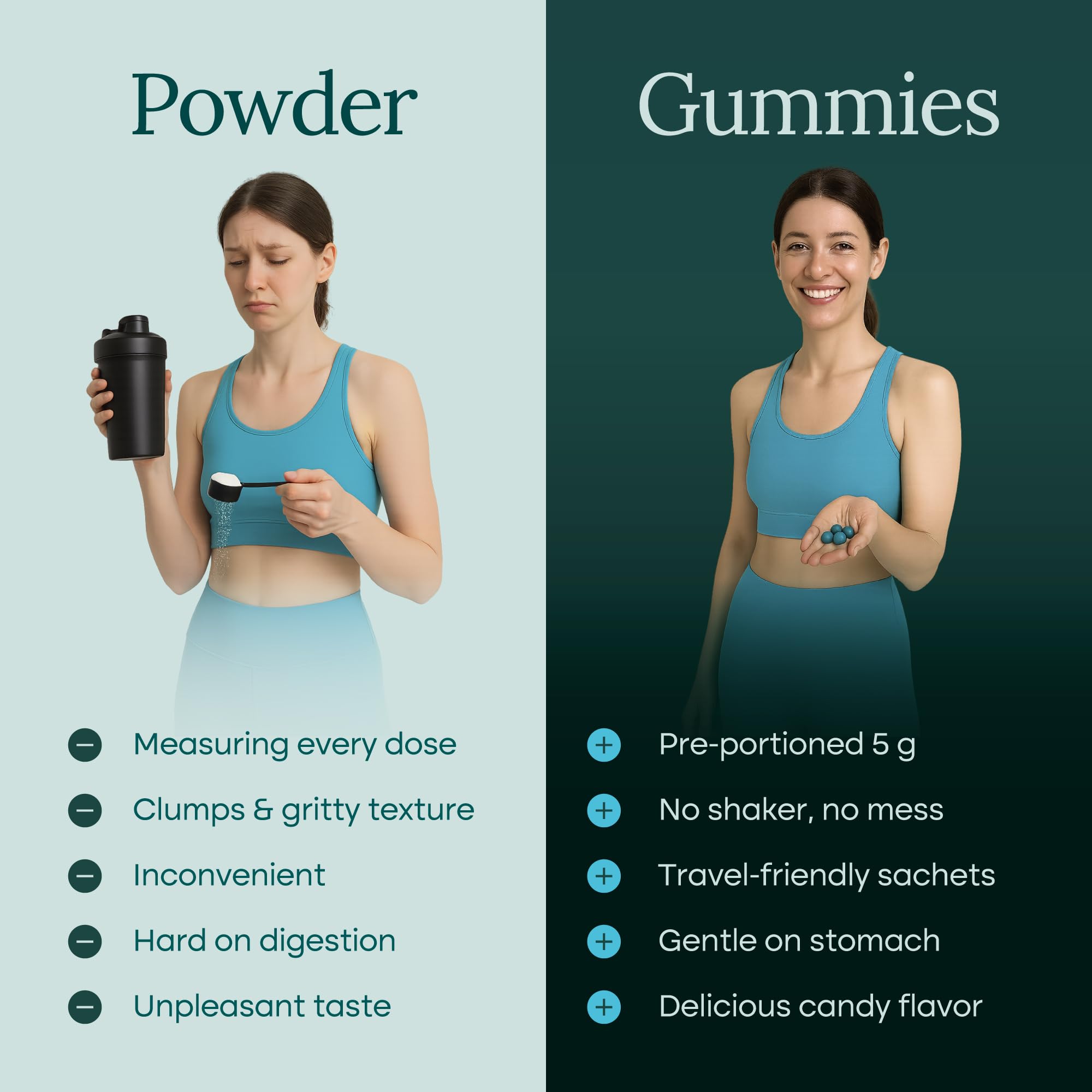gominolas Etta Vita junto a mancuernas en gimnasio, apoyo al rendimiento