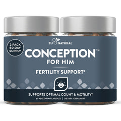 Eu Natural frontal del envase mostrando la marca y beneficio para la fertilidad