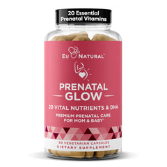 Eu Natural envase frontal mostrando la fórmula prenatal y ventajas claras