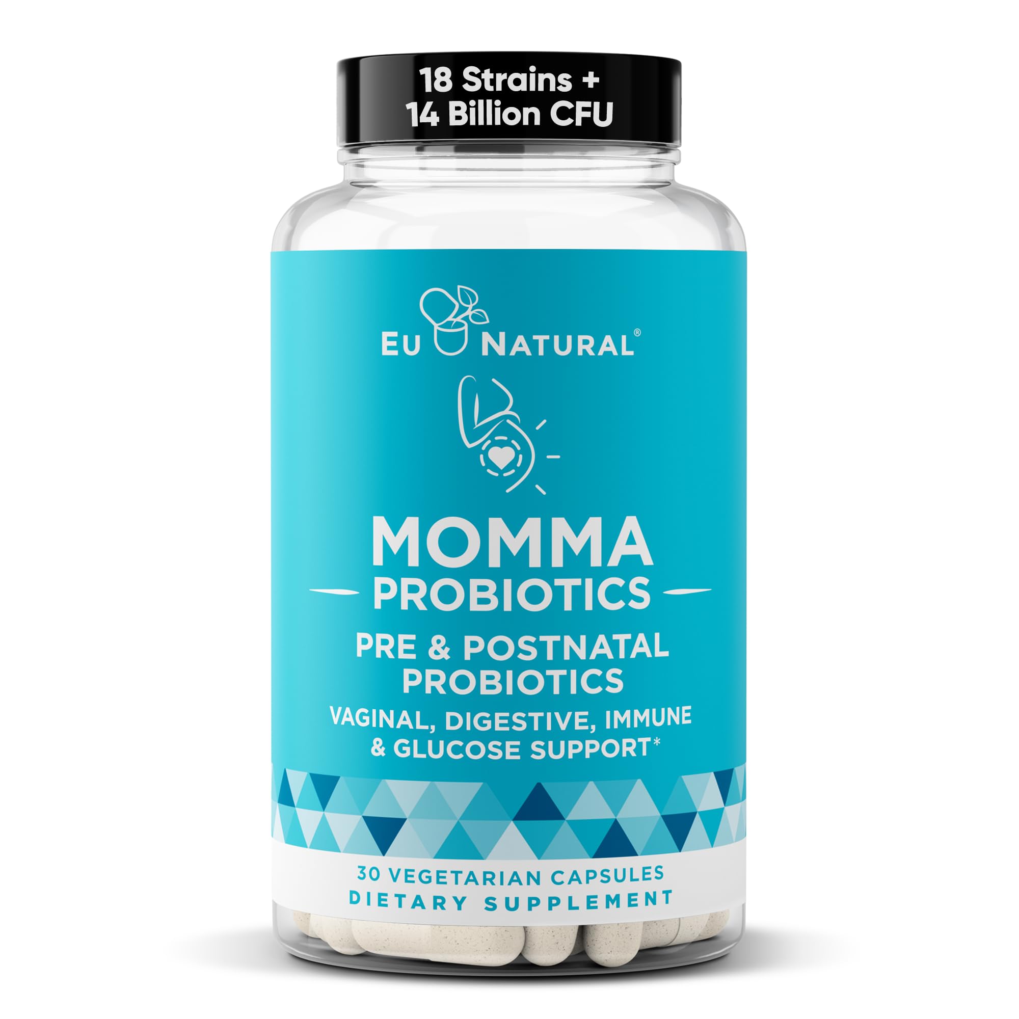 Eu Natural envase frontal mostrando cápsulas y 14B UFC para confianza