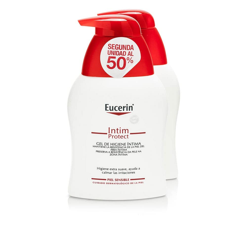 Eucerin envase frontal del duplo 250 ml con diseño y beneficio de limpieza suave