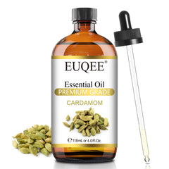 EUQEE botella frontal mostrando cardamomo y protección UV