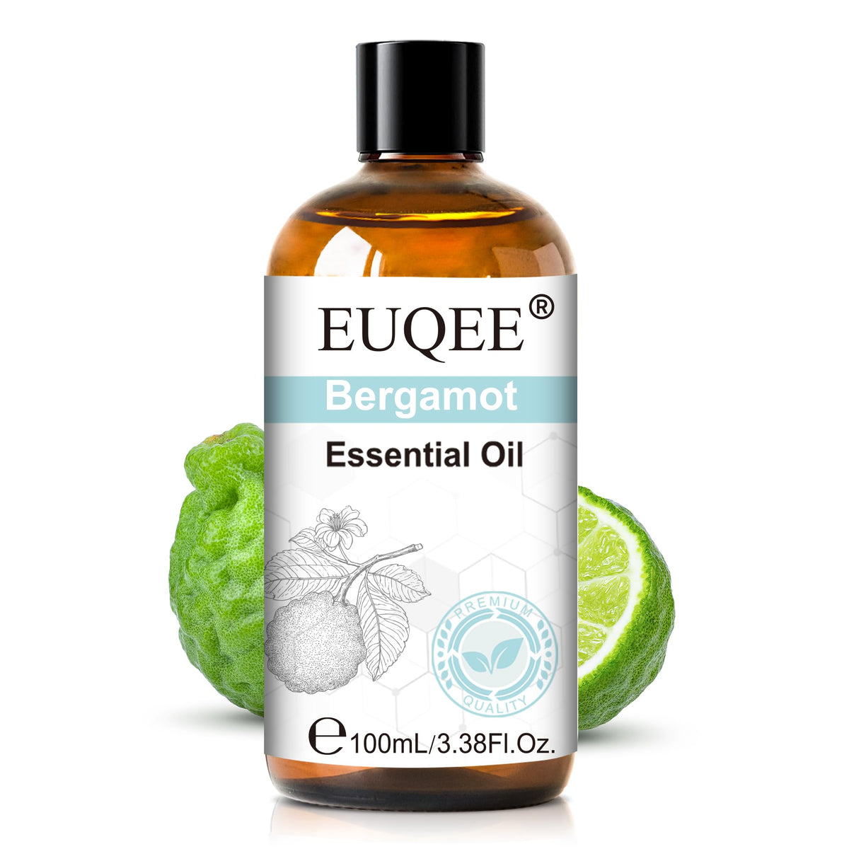 EUQEE frasco ámbar frontal que protege aroma y facilita dosificación