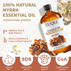 EUQEE mirra botella ámbar protegida de luz, conserva aroma