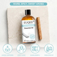 EUQEE gota de aceite esencial en mano mostrando pureza y textura