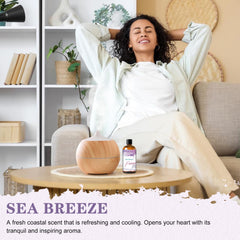 EUQEE aceite Sea Breeze en difusor generando ambiente fresco