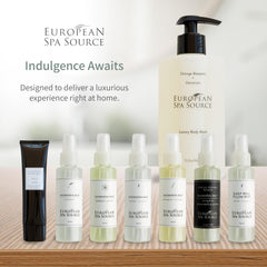 European Spa Source etiqueta con ingredientes destacando lavanda francesa