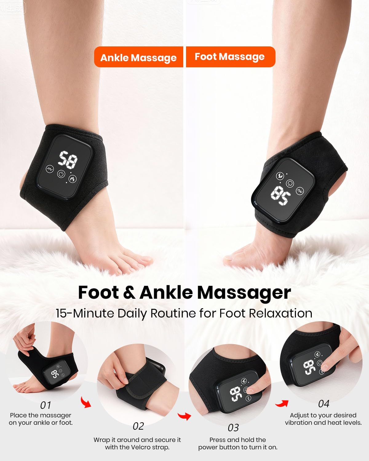 EURPMASK masajeador en uso sentado relax para pies cansados