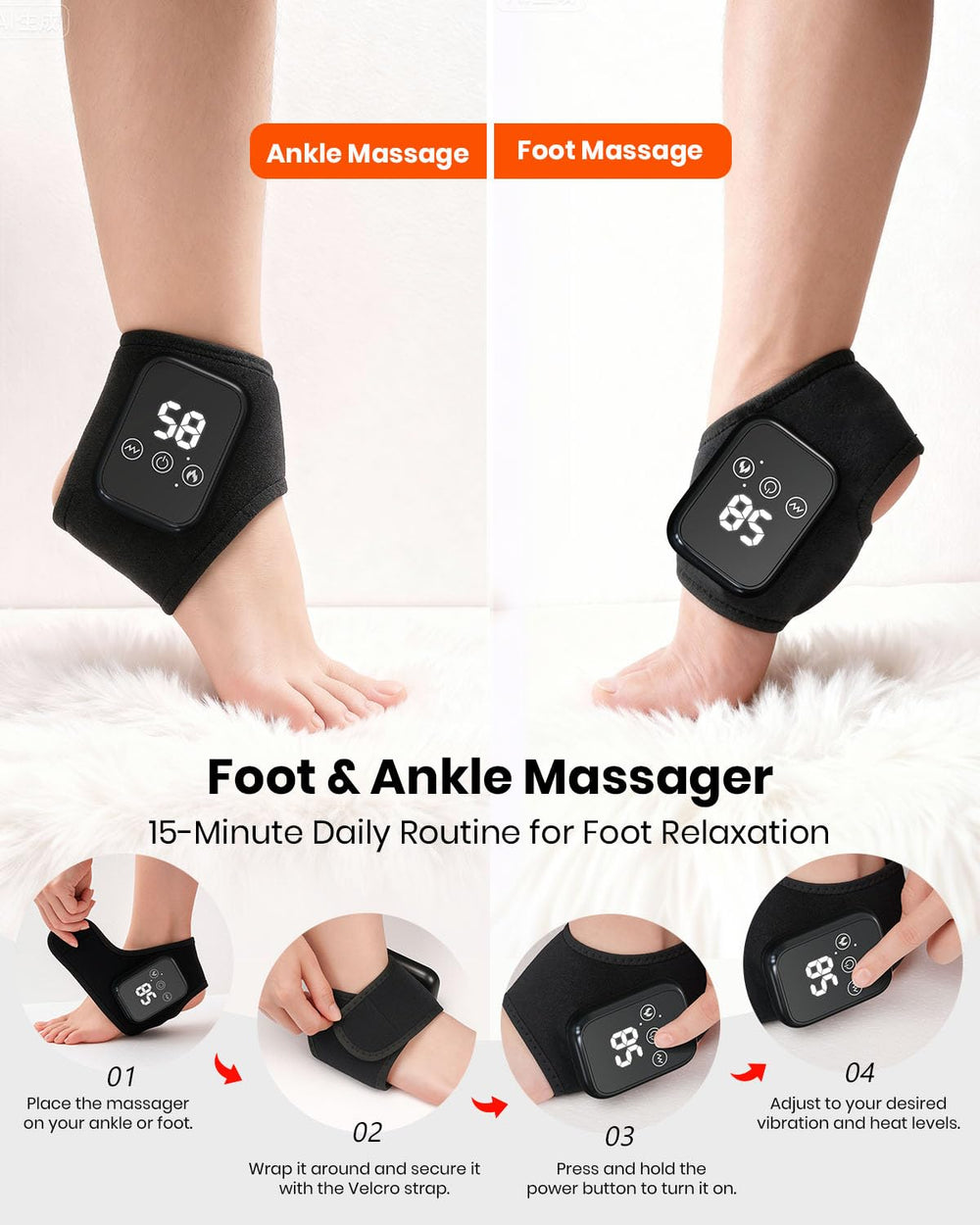 EURPMASK masajeador en uso sentado relax para pies cansados