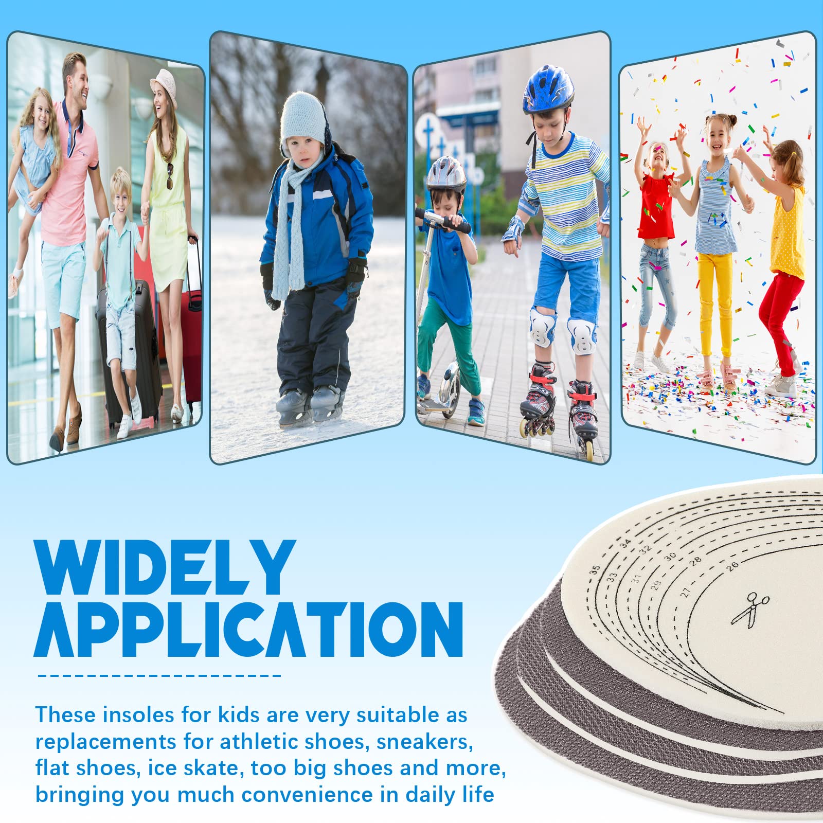 Eurzom dos pares de plantillas para niños, uso diario