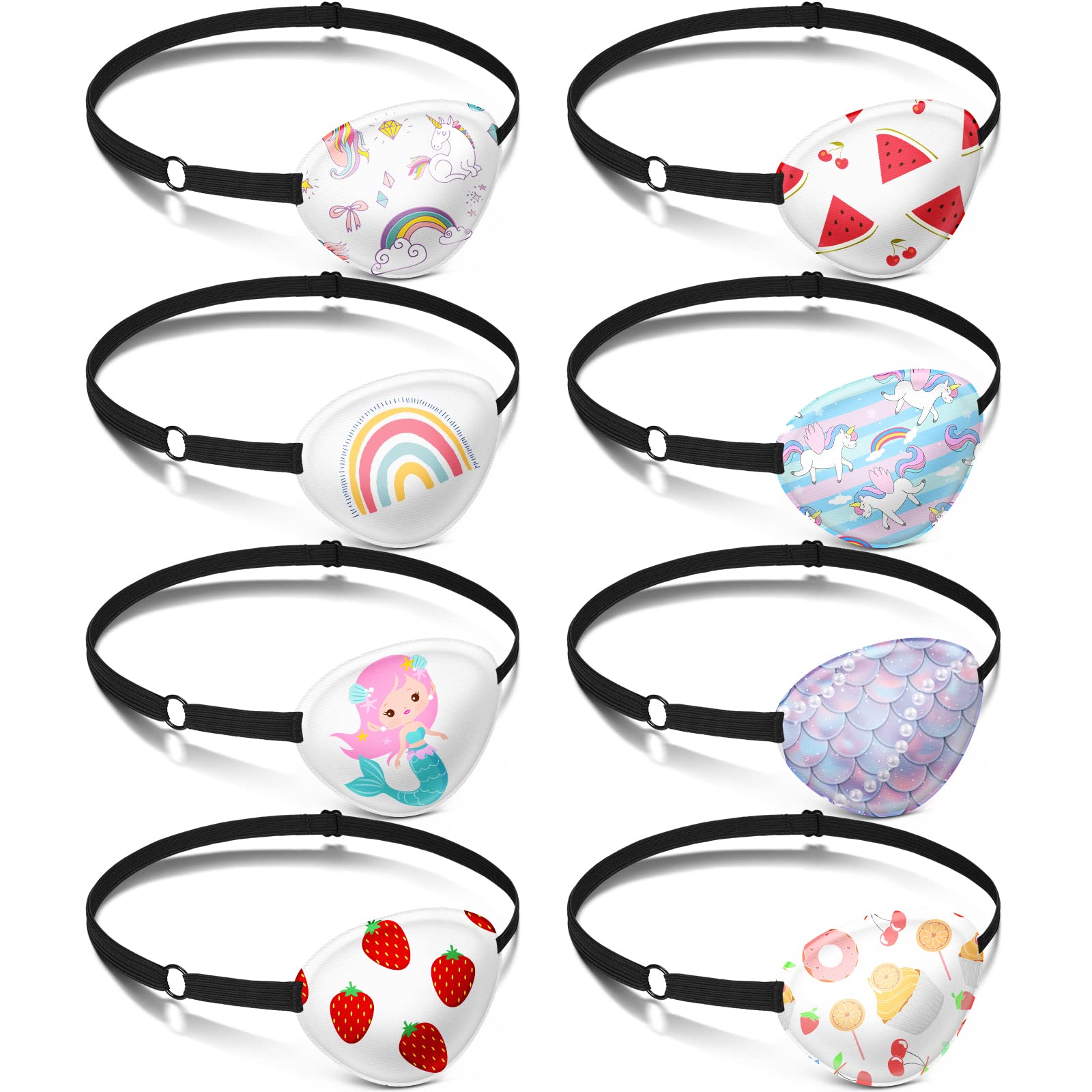 Eurzom empaque frontal mostrando las ocho piezas y diseños coloridos, ideal para elegir