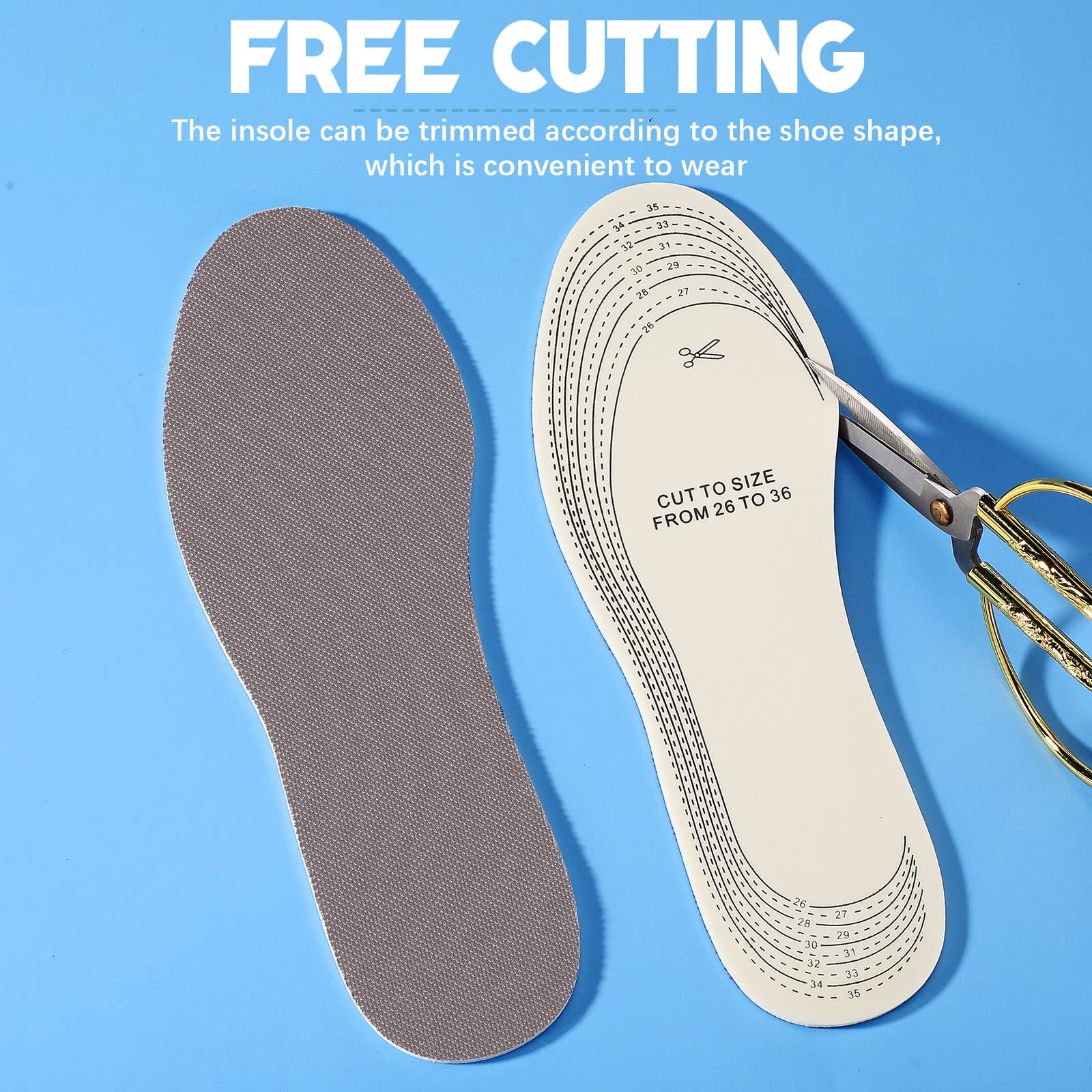 Eurzom plantillas infantiles ajuste rápido mediante líneas de corte