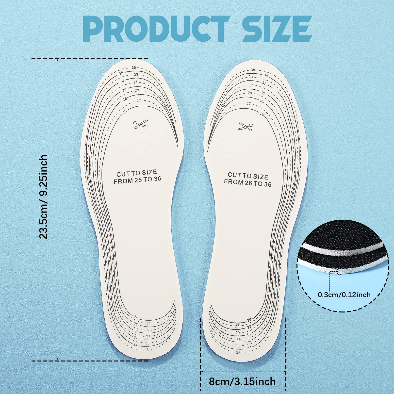 Plantillas recortables Eurzom para ajustar fácilmente al calzado infantil.