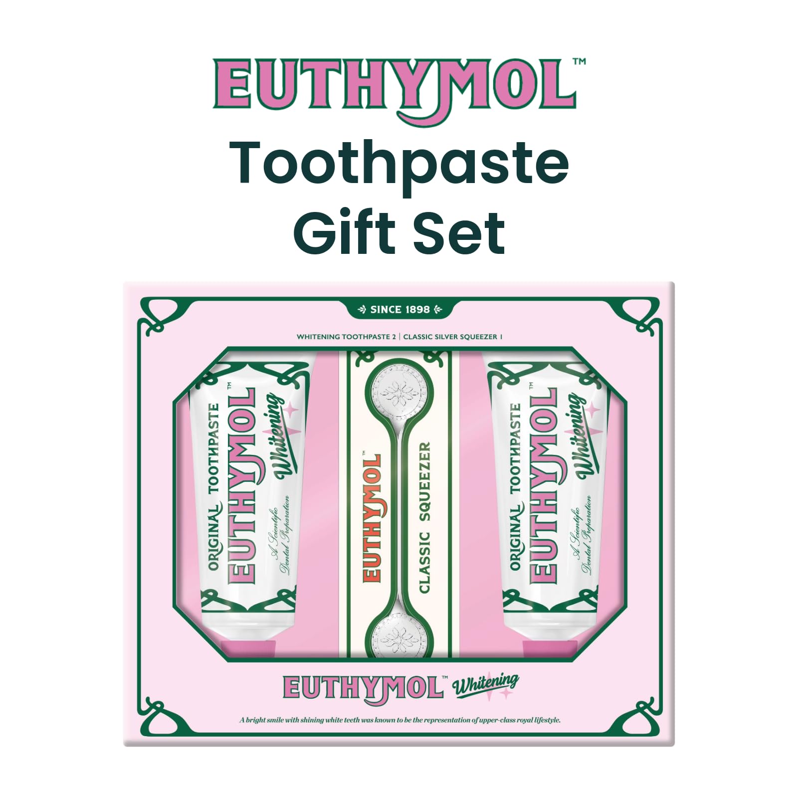 Euthymol set completo ambientado como opción de regalo versátil