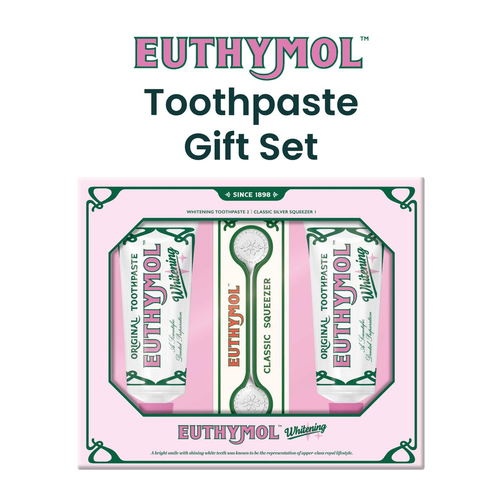 Euthymol set completo ambientado como opción de regalo versátil
