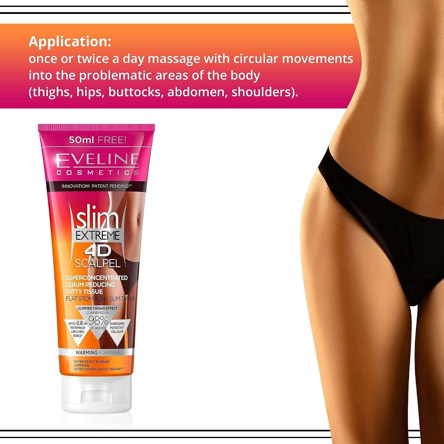 EVELINE COSMETICS etiqueta con lista de ingredientes activos para confianza