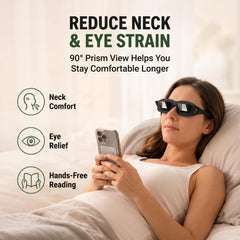 Evelots colocado sobre gafas graduadas para usar sin presionar ni molestar