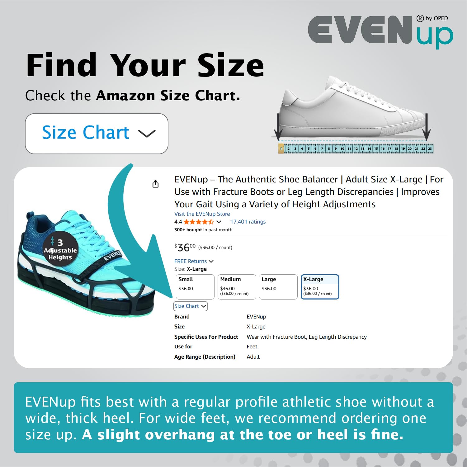 EVENup primer plano de la textura superior que mejora el agarre dentro del zapato