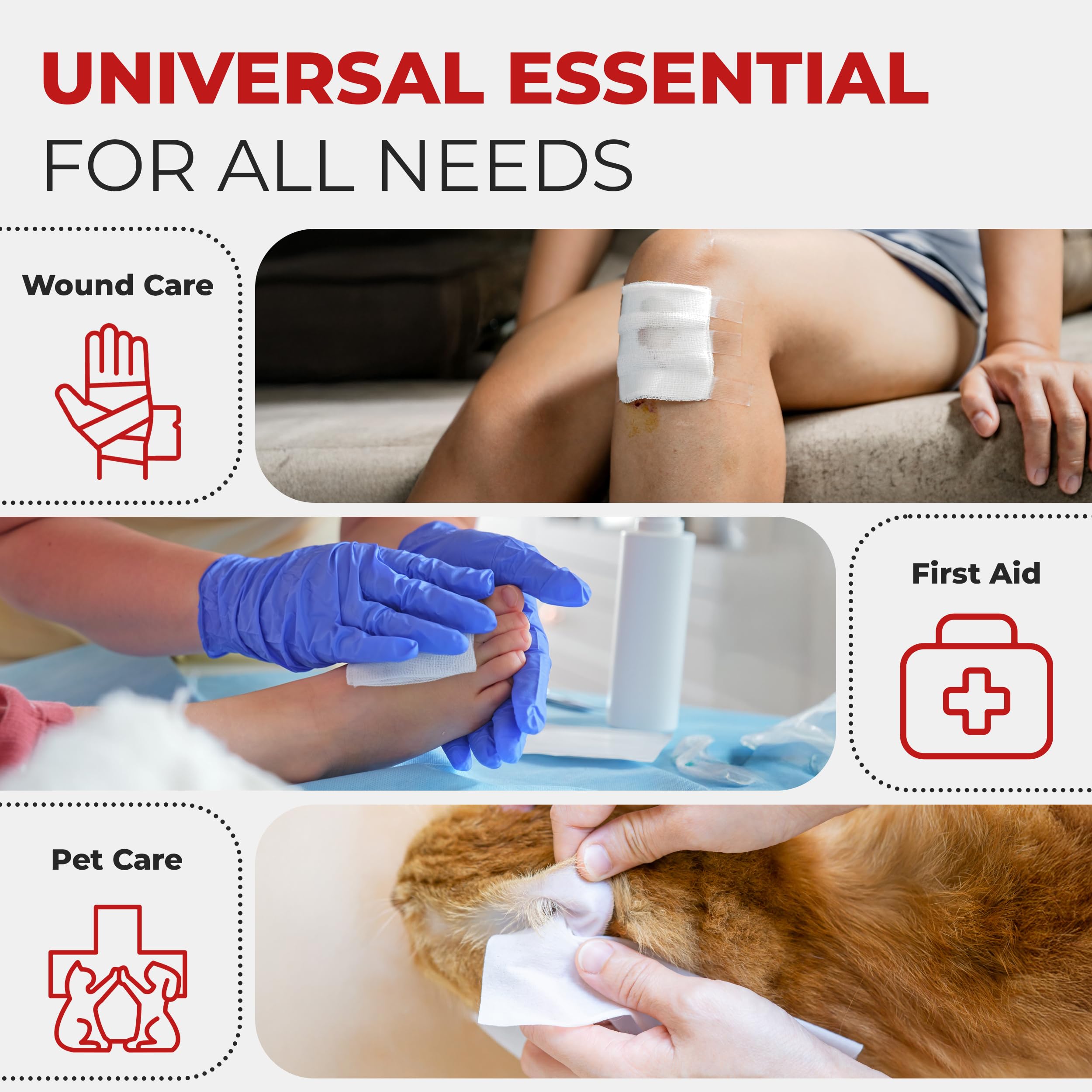 Ever Ready First Aid esponja junto a mano mostrando escala y facilidad de uso