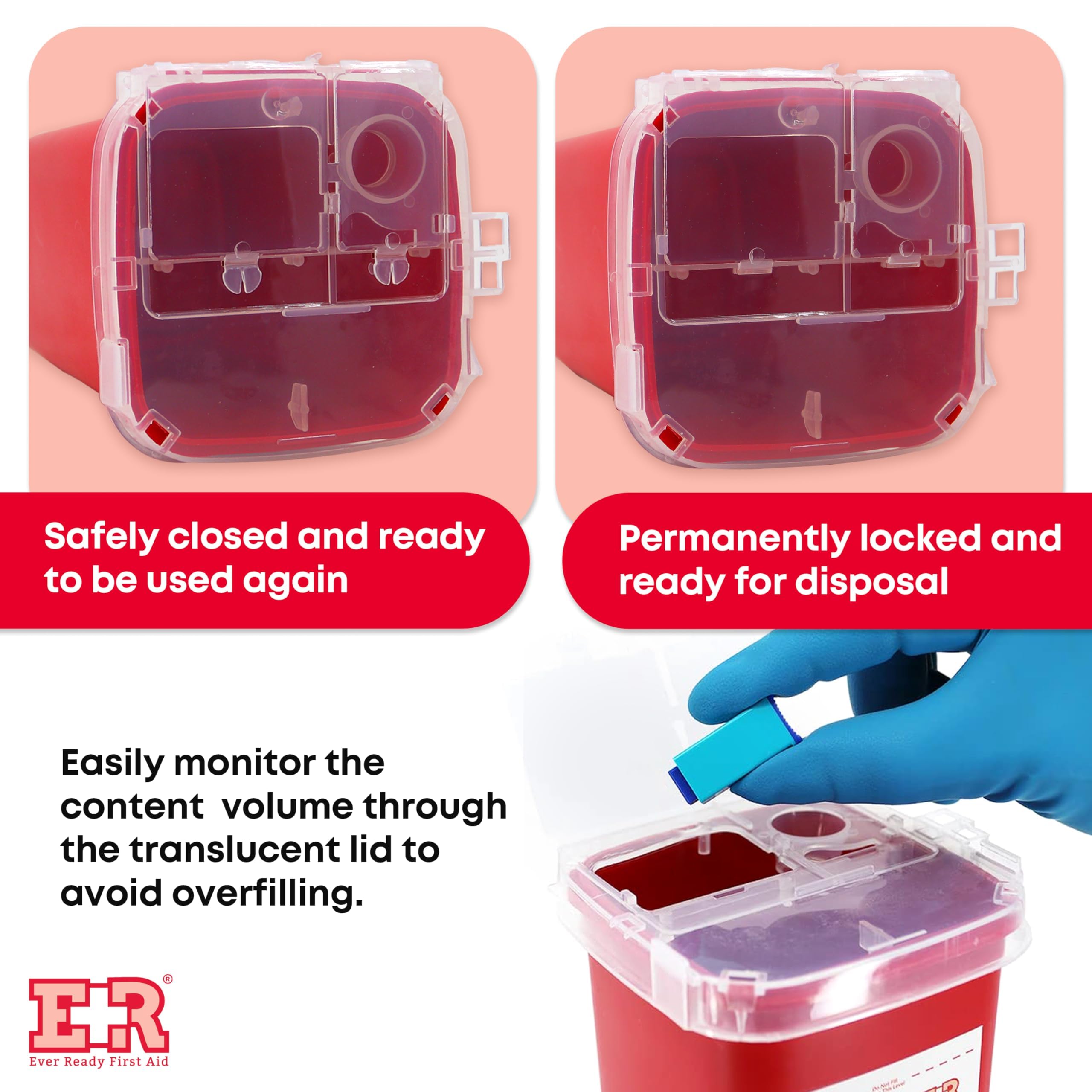 Ever Ready First Aid comparación de tamaño junto a una mano para referencia de portabilidad