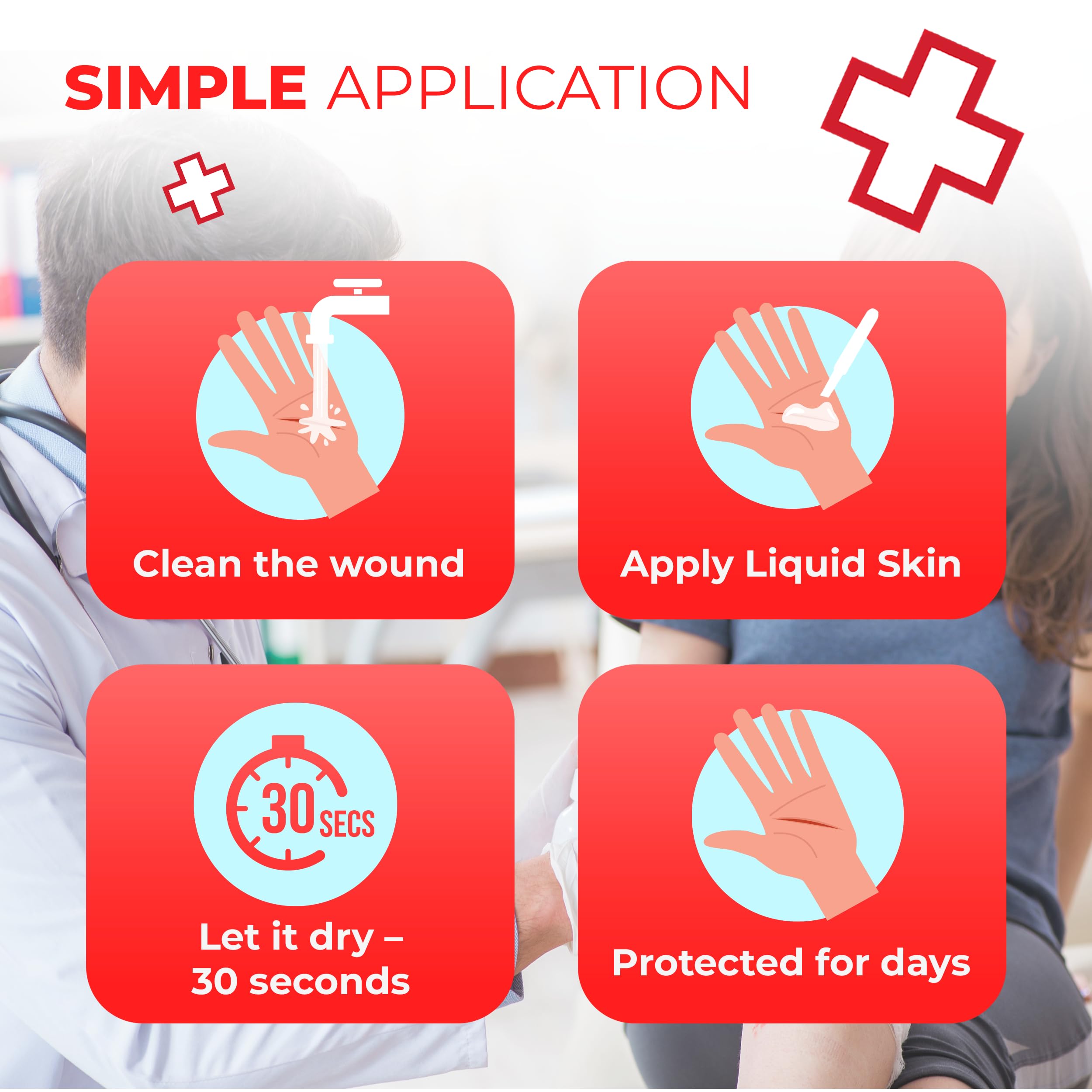 Ever Ready First Aid empaque abierto con pipetas listas, ideal para botiquín y viajes