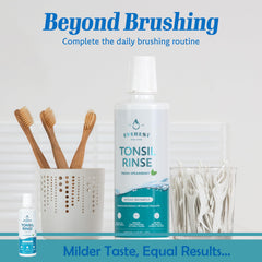 EVEREST ORAL CARE producto en baño junto a cepillo para rutina diaria