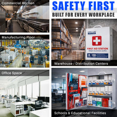 EVERLIT CARE botiquín instalado en obra mostrando accesibilidad y uso industrial