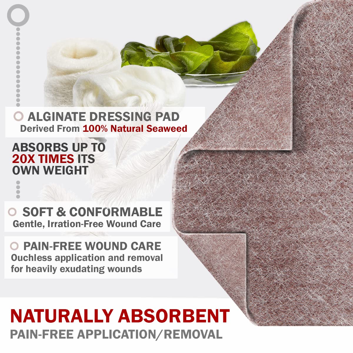 EVERLIT close-up del gel formado al absorber exudado mostrando no adherencia