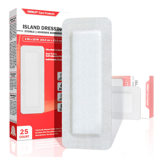 everlit empaque frontal del apósito isla 4x10, protección estéril