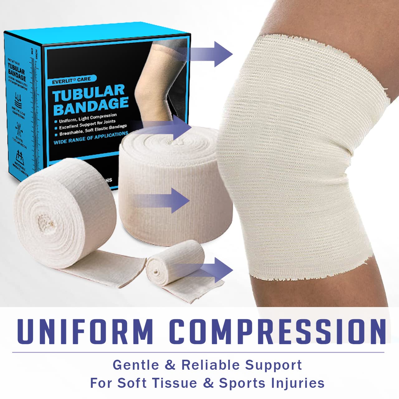 EVERLIT banda tubular aplicada en brazo para soporte cómodo