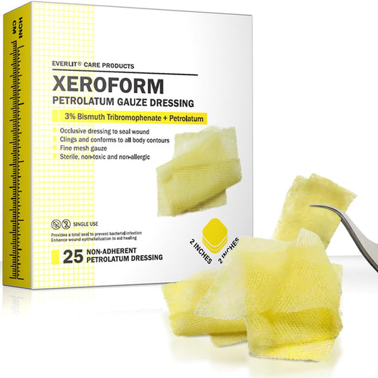 EVERLIT empaque frontal del pack de 25 mostrando sello estéril y beneficio protección