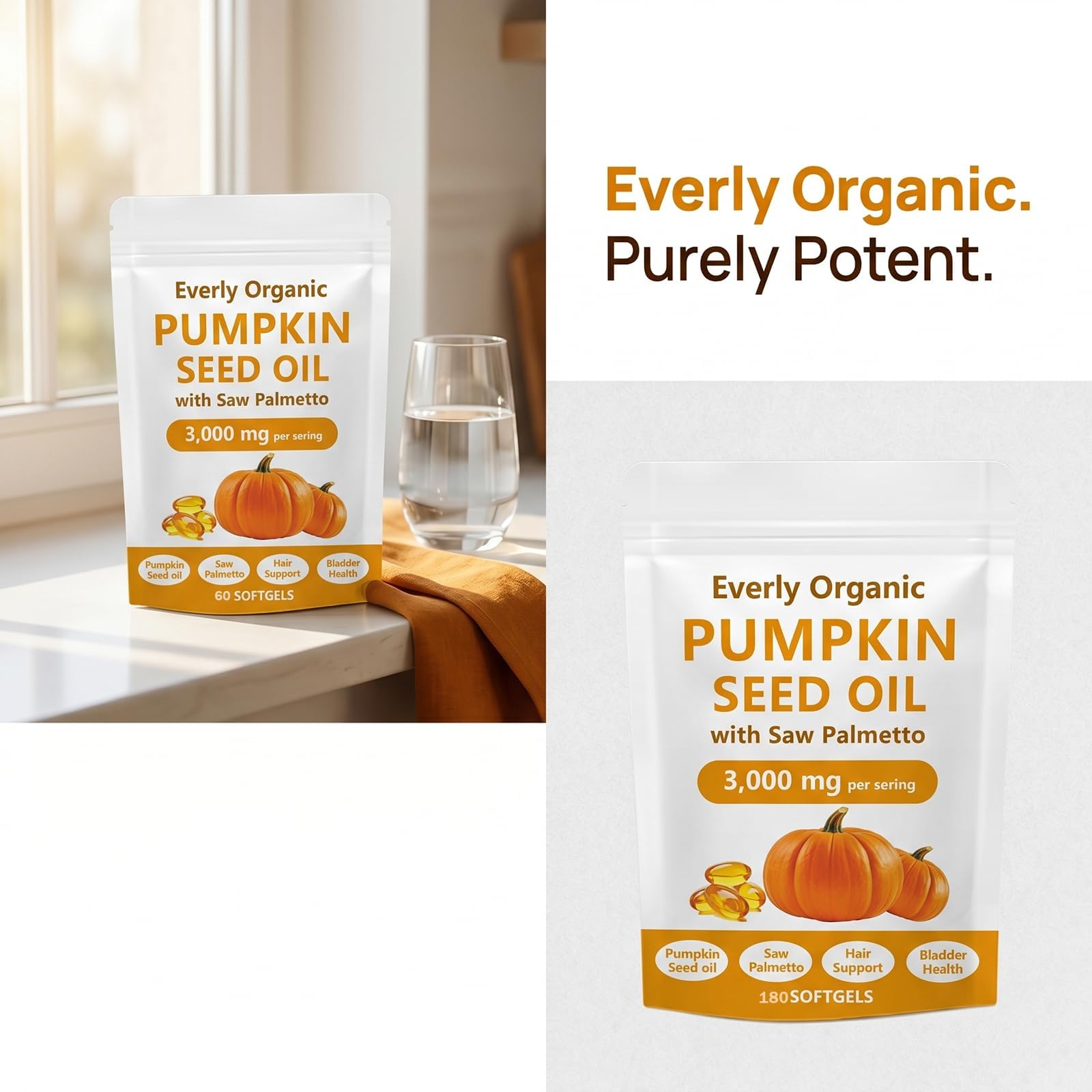 Everly Organic etiqueta con información nutricional para lectura clara y transparente