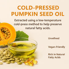 Everly Organic semillas de calabaza y bayas de saw palmetto mostrando ingredientes naturales