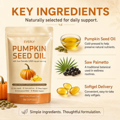 Everly Organic Pumpkin Seed - cápsulas blandas en primer plano, fácil ingestión